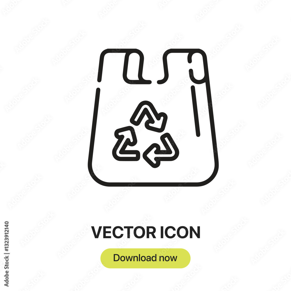 Leinwandbilder plastic bag icon vector. linear-style sign for mobile concept and web design. plastic bag symbol ill