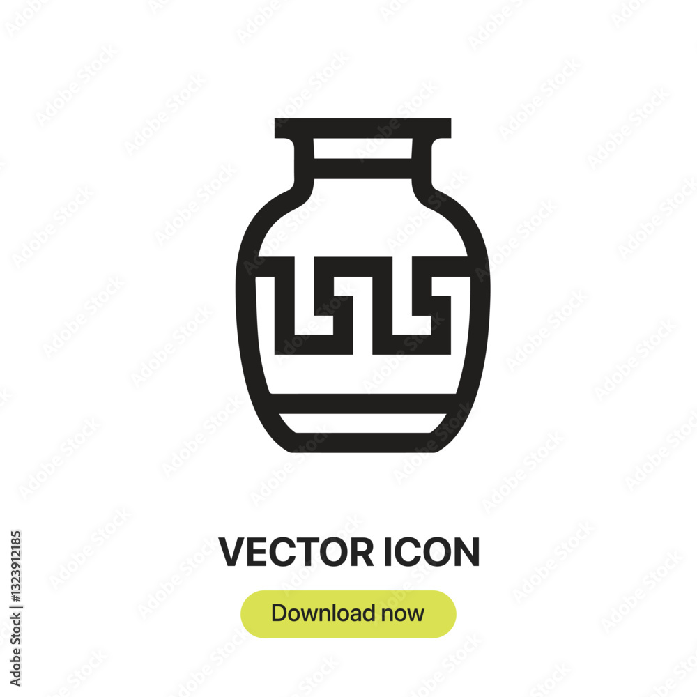 Fototapete ceramic icon vector. linear-style sign for mobile concept and web design. ceramic symbol illustratio