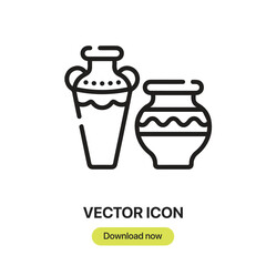 Pottery icon vector. Linear-style sign for mobile concept and web design. Pottery symbol illustration. Pixel vector graphics - Vector.	
