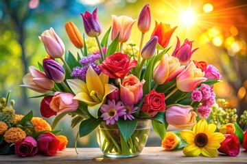 Beautiful Morning Flowers Greeting Card