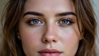 Fototapeta premium A serene close up of a divine figure with gentle eyes, a serene smile, and a loving aura emanating from every contour of the face.