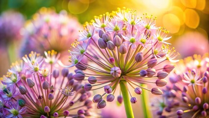 Obraz premium Honey Garlic Flowers - Edible Blooms Closeup