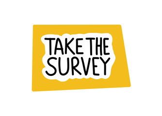 Take The Survey. Badge, icon, logo vector design illustration on white background