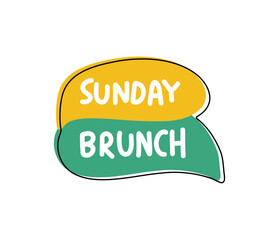 Sunday Brunch. Badge, icon, logo vector design illustration on white background