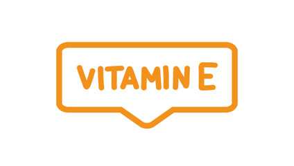 Vitamin E. Badge, icon, logo vector design illustration on white background. Can be used for eco, organic, bio theme