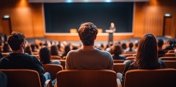 Lecture Hall Business Symposium Female Speaker Audience Event Conference Talk Education Leadership Training