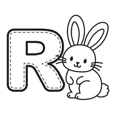 Alphabet coloring page. coloring page for kids.