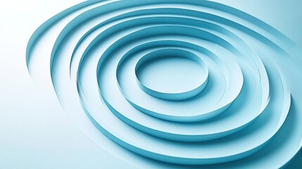 A concentric circular paper cut-out design resembling ripples on water