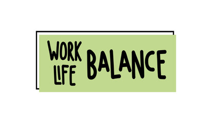 Work Life Balance. Badge, icon, logo vector design illustration on white background
