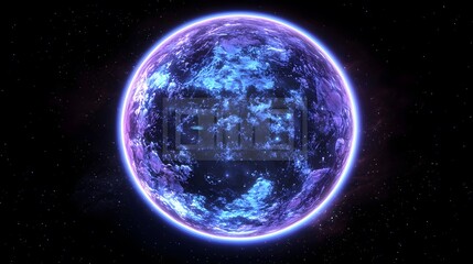 Obraz premium Isolated glowing earth in the vast black cosmos with ambient light creating a stunning view of the planet