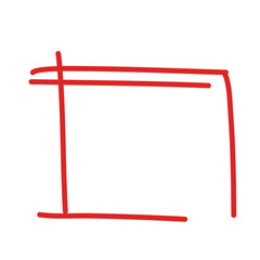Red Hand drawn rectangle
