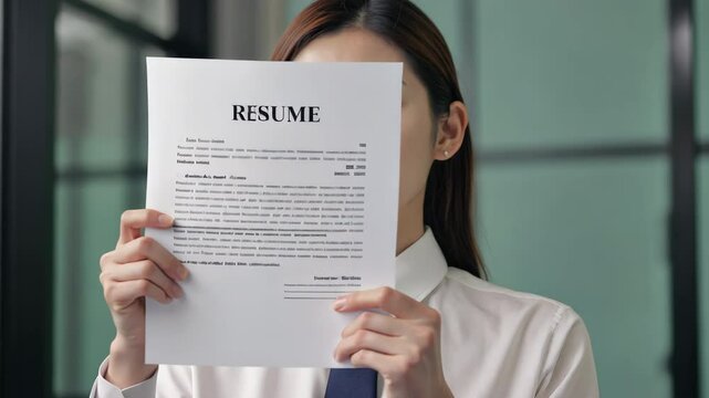 Professional Career Document Job Application Showcase with Determined Focus on Resumes, Job Interview Atmosphere Concept.