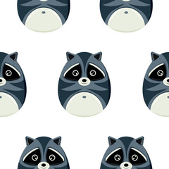 seamless Easter pattern with Easter eggs with an animal design, namely with a raccoon design, for Easter designs and posters