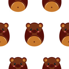 seamless Easter pattern with Easter eggs with an animal design, namely with a brown bear design, for Easter designs and posters