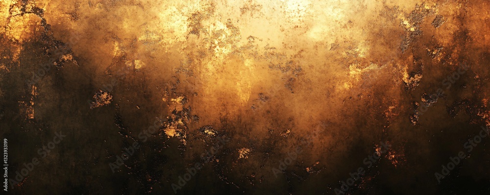 Poster golden textured background shining with warm light