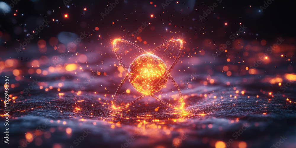Poster A glowing quantum model illustrates the principles of qubits, superposition, and entanglement, showcasing their vital role in optimization and algorithms, relevant to data science advancements.