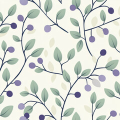 a seamless pattern using calm light pastell colours like pastel green and lavender, minimalist style, light background 