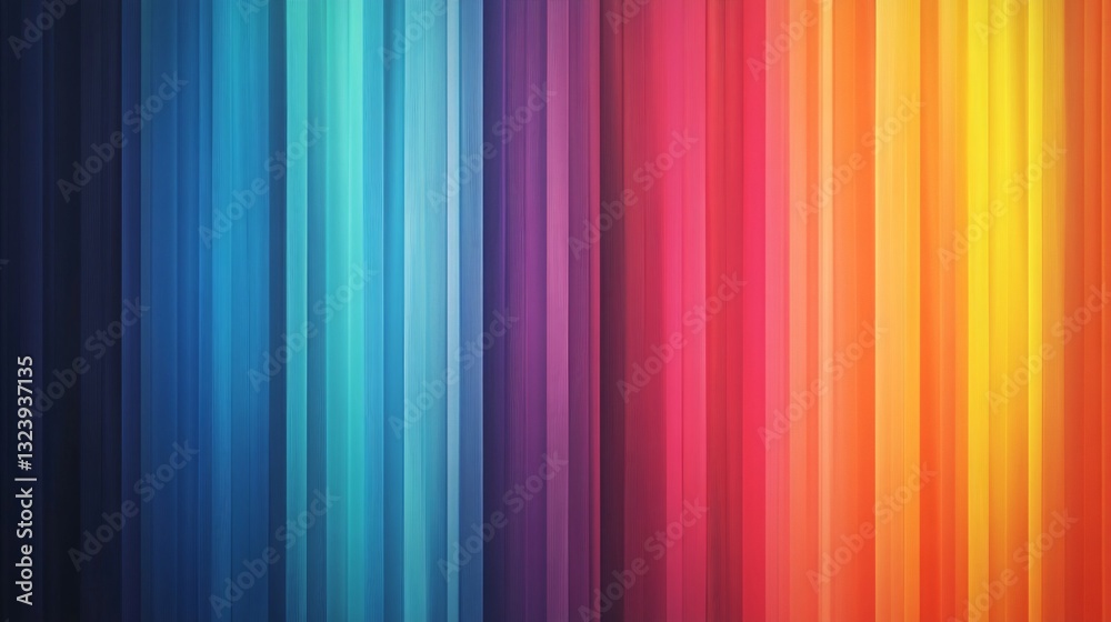 Poster Colorful spectrum lines creating vibrant abstract background