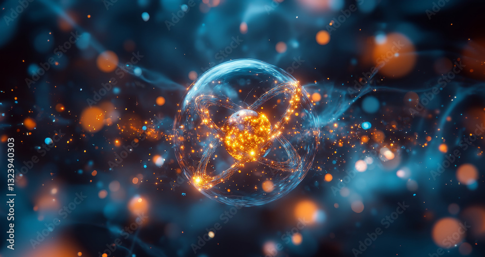 Poster A visual representation of quantum computing, showcasing the behavior of qubits, superposition, and entanglement.