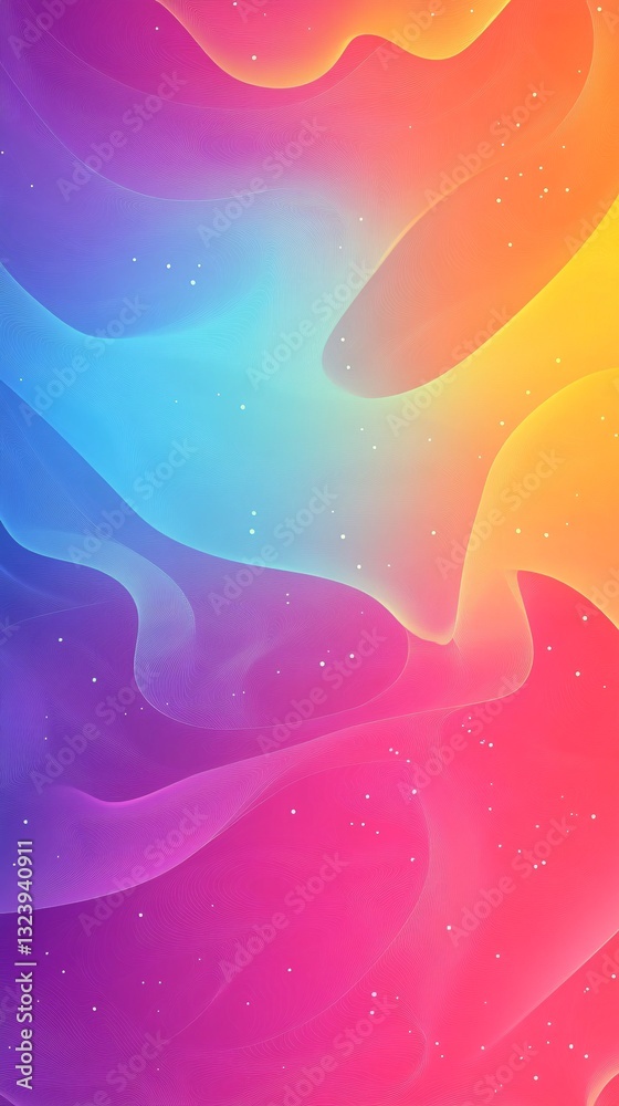 Aufkleber colorful abstract background flowing smoothly with stars and waves