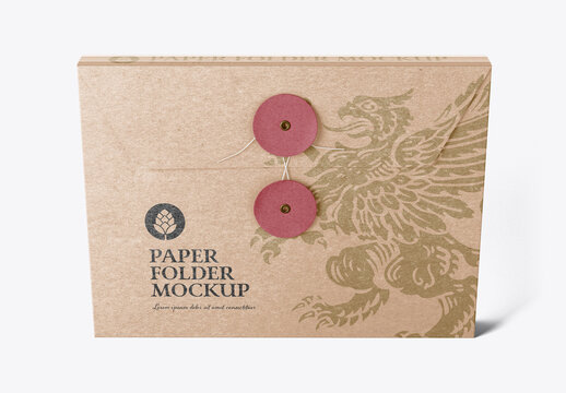 Kraft Folder with String mockup