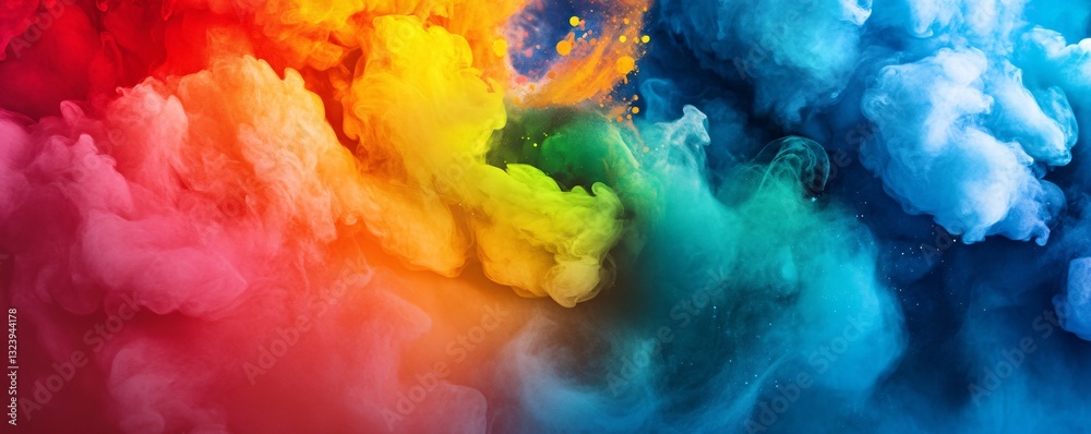 Poster Colorful smoke creating abstract shapes and patterns