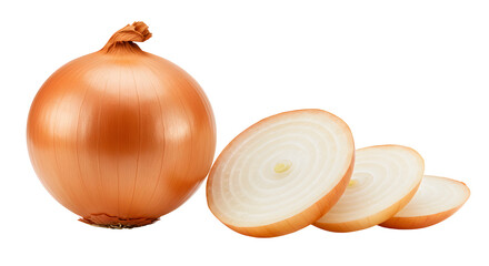 Fresh Sliced Onion on Transparent Background