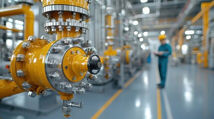 Obraz premium Industrial pipelines in a modern factory or warehouse facility showcasing the technology automation and infrastructure involved in industrial manufacturing energy production and storage