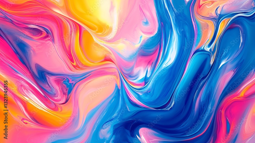 Aufkleber colorful abstract swirling paint mixing together creating unique patterns