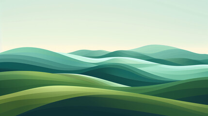 Obraz premium Simple, elegant lines form a minimalist representation of rolling hills under a gentle wind.