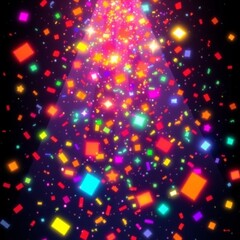 Glowing abstract background with colorful lights and sparkling stars.