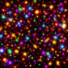 Glowing abstract background with colorful stars and sparkling lights.