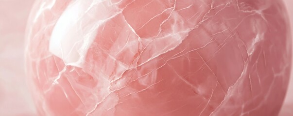 Fototapeta premium A close up view of a pink sphere with white veins
