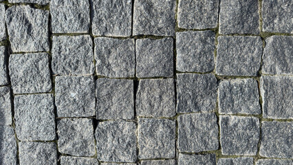 Gray stone paving texture close-up