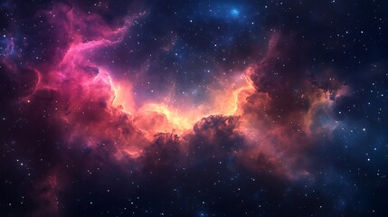 Obraz premium Stunning Galaxy Nebula Image: Deep Space Visuals with Colorful Clouds of Gas and Stars for Backgrounds.