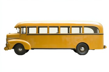 Vintage Yellow Bus Side View Perfect for Classic School Themes