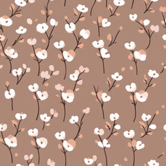 Aesthetic flower illustration with a seamless design, featuring vibrant colors and intricate details. Perfect for textile prints, wallpapers, and digital backgrounds.

