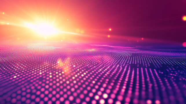 Dynamic digital matrix background with vibrant colors and glowing light effects