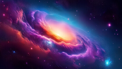 Fototapeta premium Beautiful bright big full moon with nebula and stars background in space galaxy