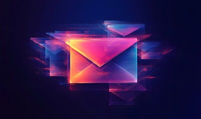 glowing digital mail envelope with modern design.