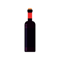 Vector image of a wine bottle icon with a white background
