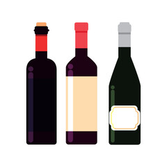 Vector image of a wine bottle icon with a white background