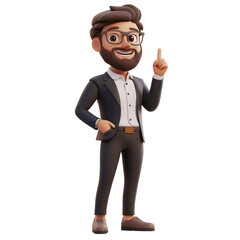 Fototapeta premium Businessman pointing upwards with confidence