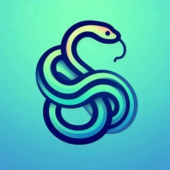 Obraz premium Gradient Line Art Snake: Stylized Illustration Gradient Line Style