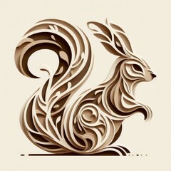 Paper Cut Squirrel: Stylized Illustration Paper Cut Technique