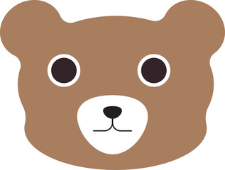 Brown bear cartoon vector illustration. Graphic design. Cute drawing