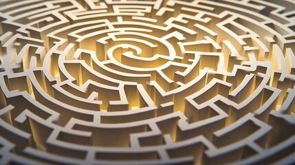 A maze-like labyrinth design created entirely from meticulously arranged paper cut-outs