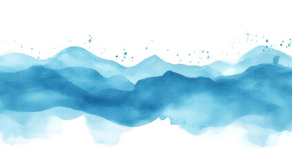 watercolor depiction of flowing blue waves creating a serene and calming effect suitable for backgrounds or design elements