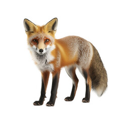 Fototapeta premium a realistic 3d rendering of a fox showcasing its distinct fur patterns and expressive features set against a plain white background design highlights the beauty of wildlife