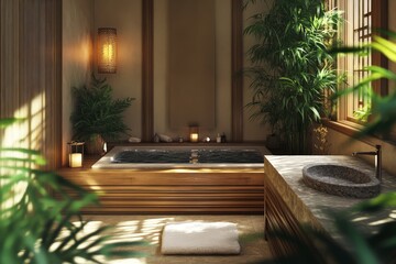 Serenity in Asian-Inspired Bathroom